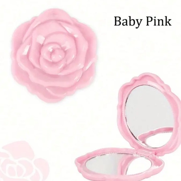 Anna Sui Accessories - 🩵3/$20🩵 Pink Rose Shaped mini compact travel mirror
